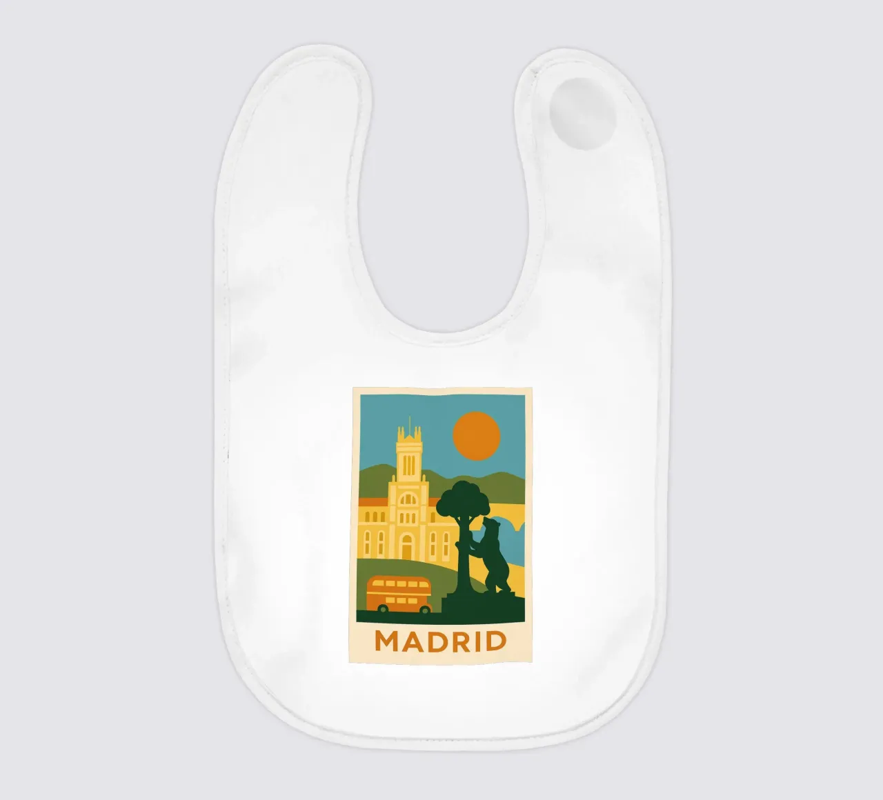Madrid in solido - Sole, orso e grandezza bavaglino da JETLAG | affiches voyage