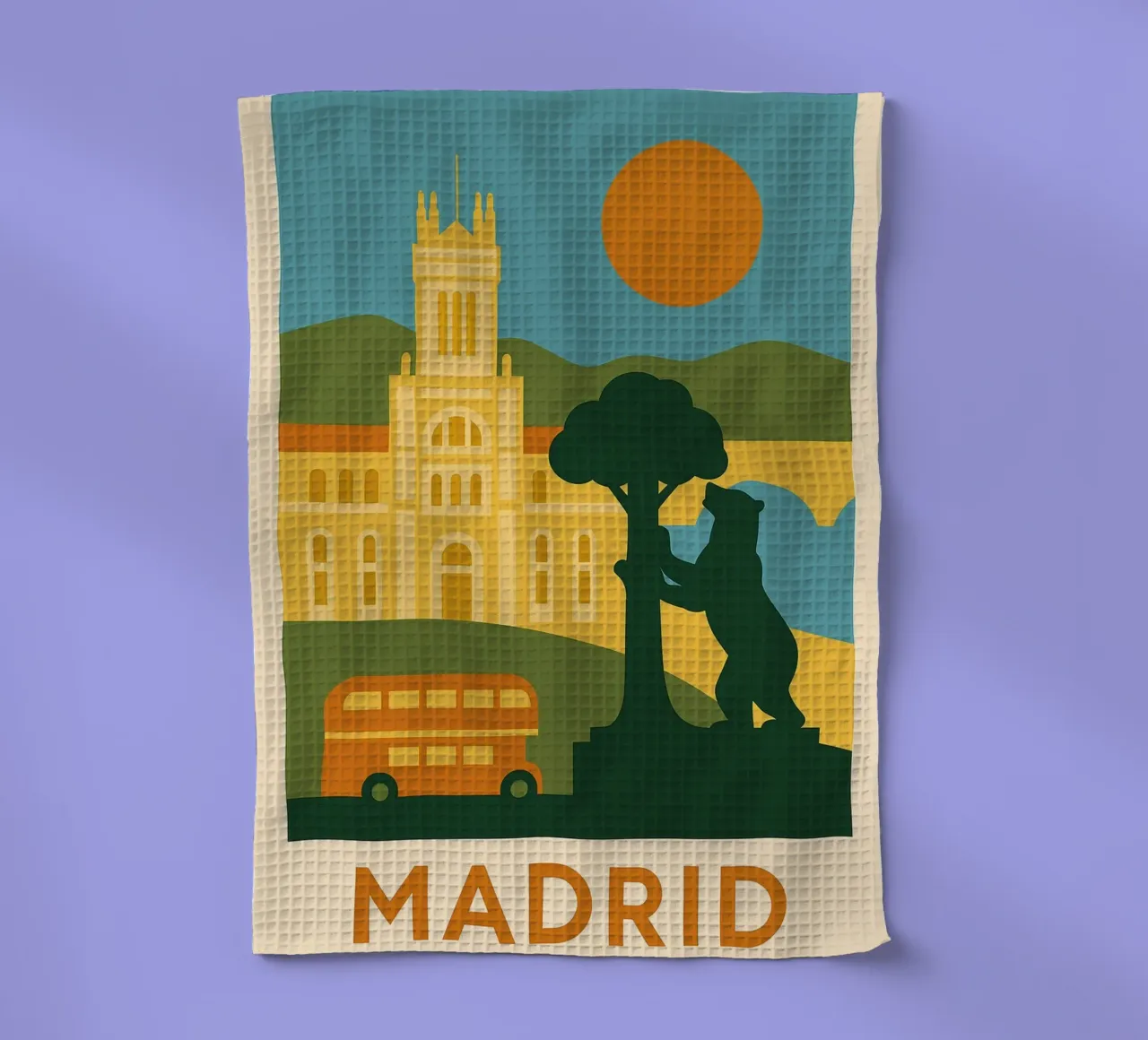 Madrid in solido - Sole, orso e grandezza canovaccio da cucina da JETLAG | affiches voyage