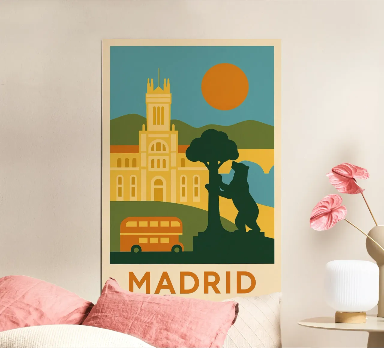 Madrid in solido - Sole, orso e grandezza carta hahnemühle da JETLAG | affiches voyage
