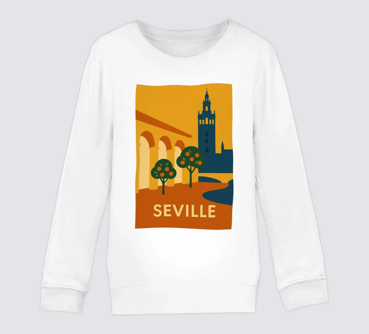 Siviglia solare - Aranci e archi andalusi felpa bambino da JETLAG | affiches voyage