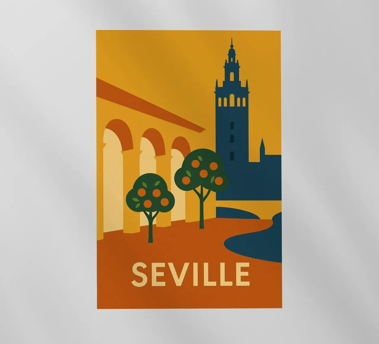 Siviglia solare - Aranci e archi andalusi pellicola backlit da JETLAG | affiches voyage