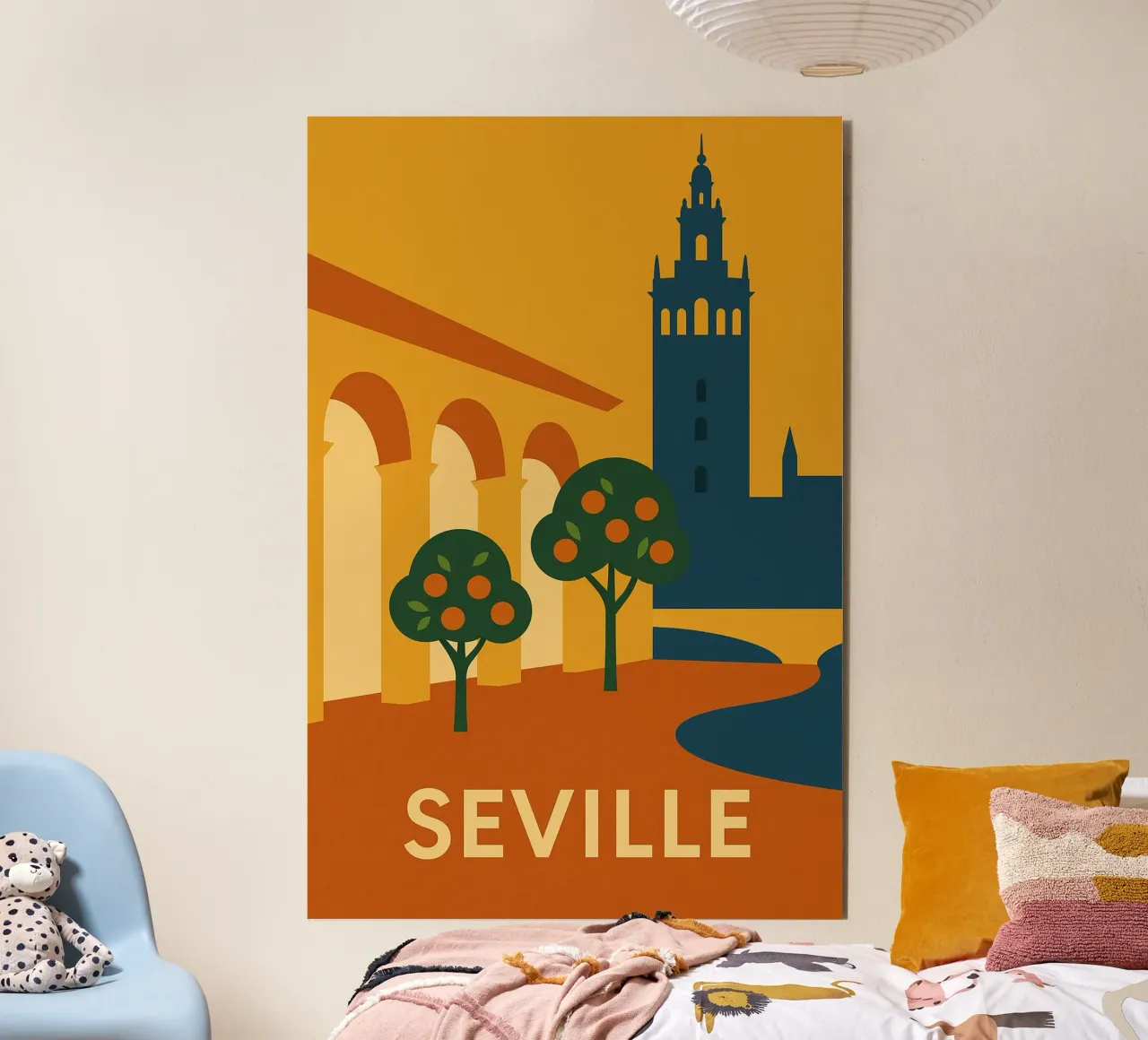 Siviglia solare - Aranci e archi andalusi alluminio dibond da JETLAG | affiches voyage