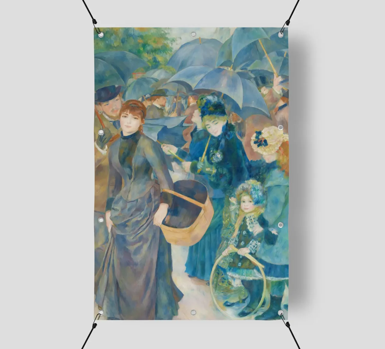 De paraplu's van Pierre-Auguste Renoir pvc-zeil van Venus Art