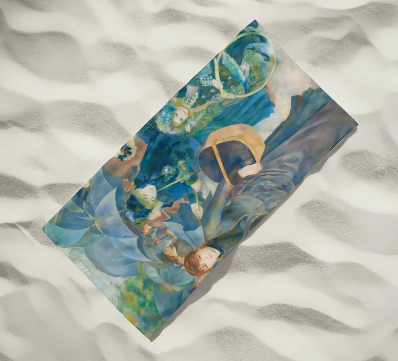 The Umbrellas by Pierre-Auguste Renoir beach towel by Venus Art