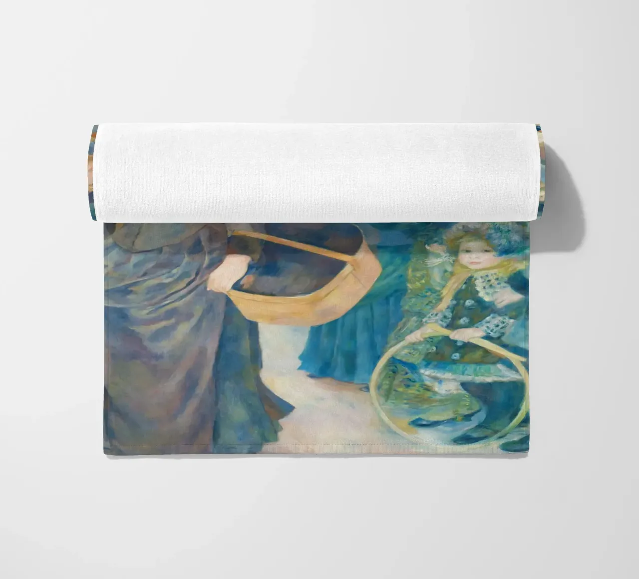 The Umbrellas by Pierre-Auguste Renoir beach towel by Venus Art