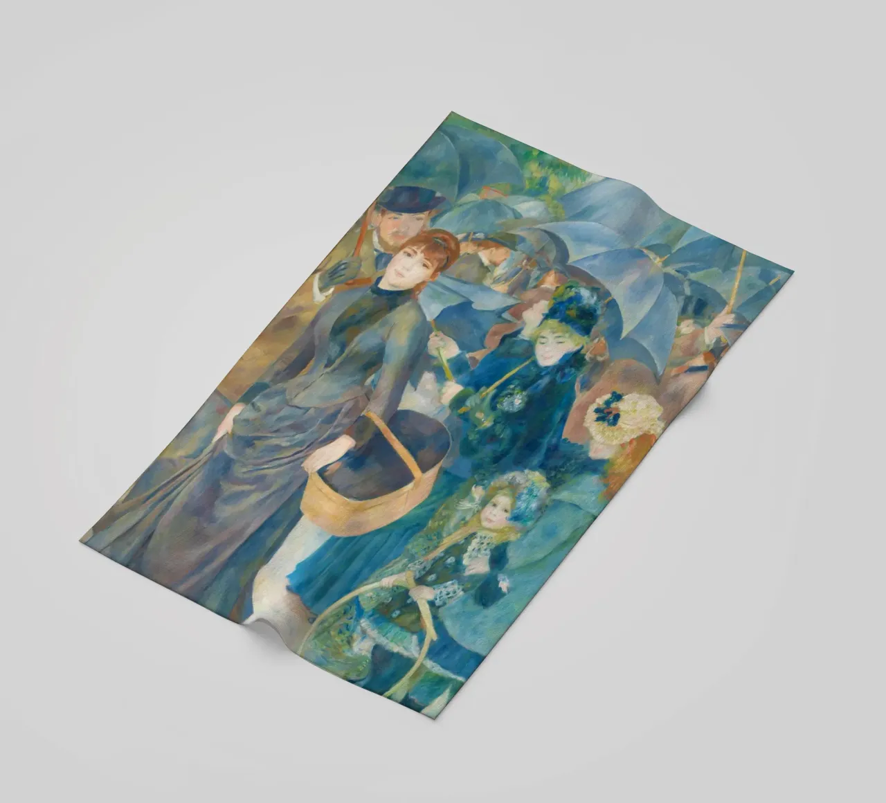 The Umbrellas by Pierre-Auguste Renoir beach towel by Venus Art