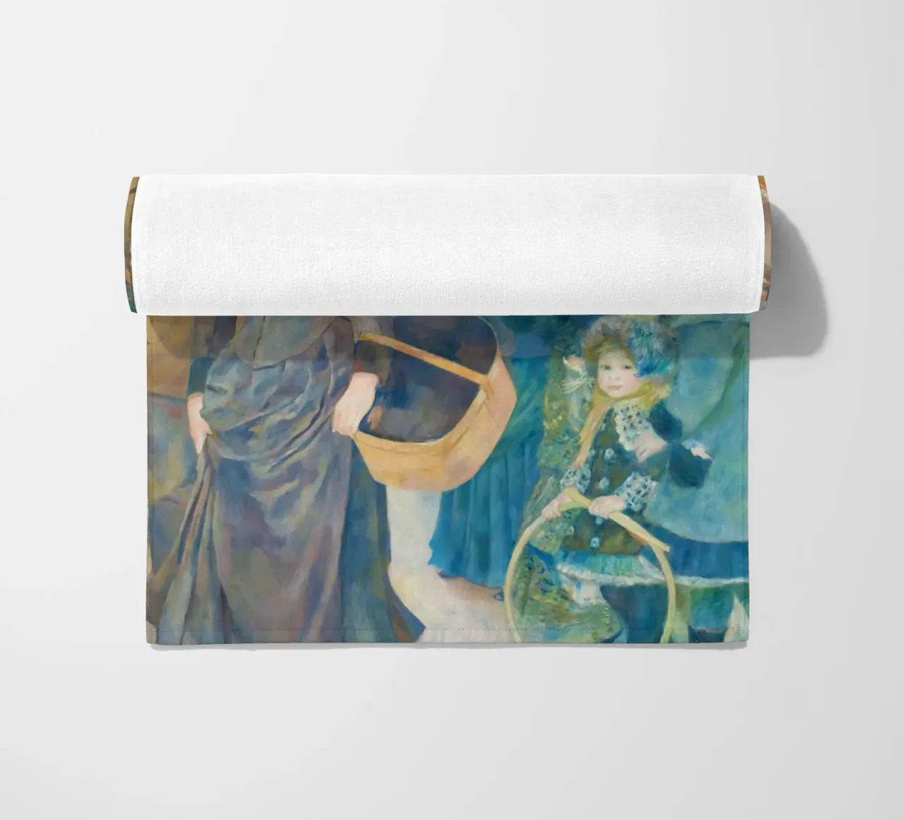 The Umbrellas by Pierre-Auguste Renoir beach towel by Venus Art