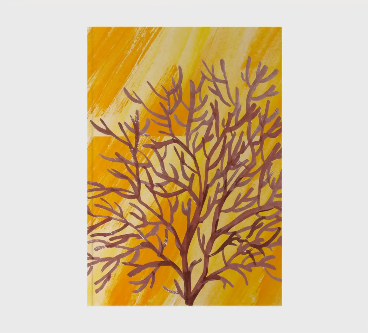 Senfgelbe Pinselstriche mit botanischem Akzent notebook by StrindesignStudio