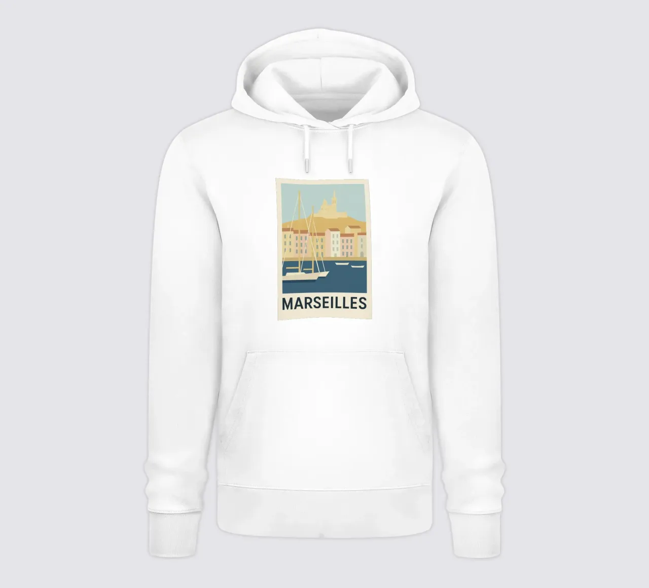 Marsiglia - I colori del sud all'orizzonte felpa con cappuccio da JETLAG | affiches voyage
