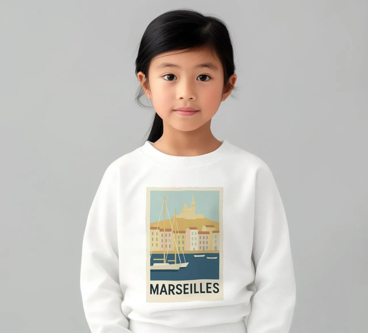 Marsiglia - I colori del sud all'orizzonte felpa bambino da JETLAG | affiches voyage