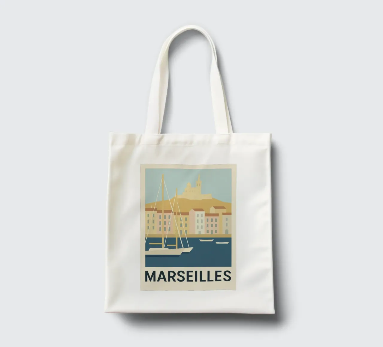 Marsiglia - I colori del sud all'orizzonte borsa in juta da JETLAG | affiches voyage