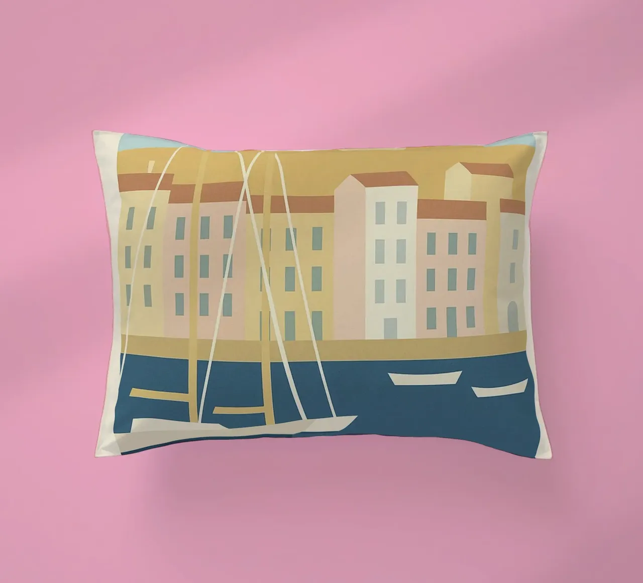 Marsiglia - I colori del sud all'orizzonte cuscino da JETLAG | affiches voyage