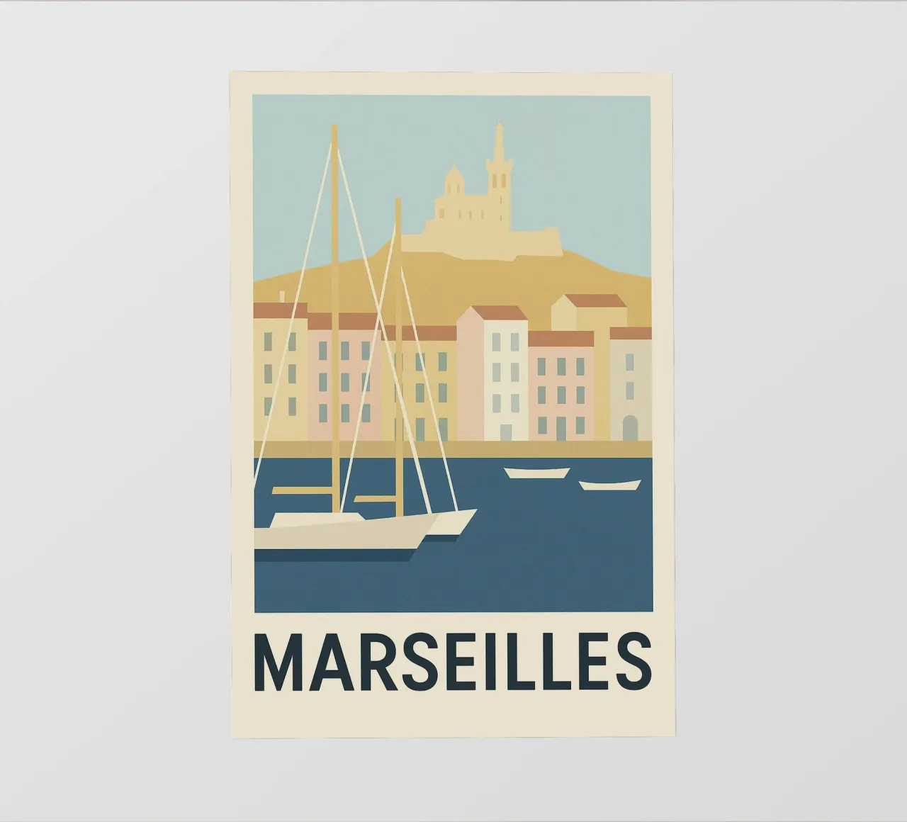 Marsiglia - I colori del sud all'orizzonte telo in pvc da JETLAG | affiches voyage