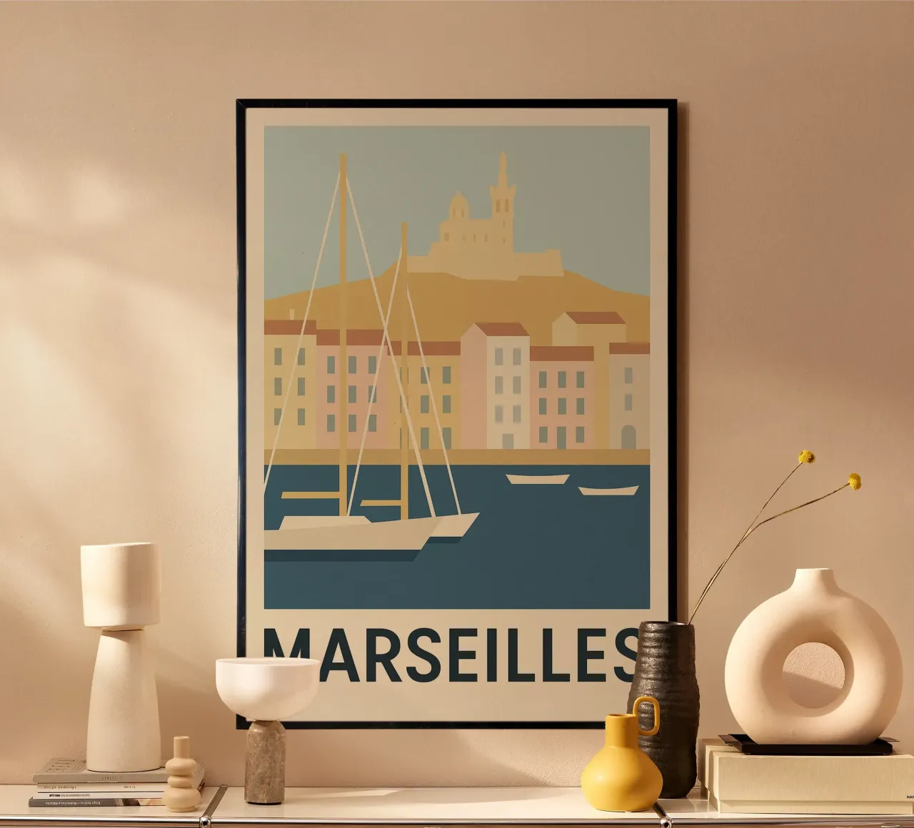 Marsiglia - I colori del sud all'orizzonte carta hahnemühle da JETLAG | affiches voyage
