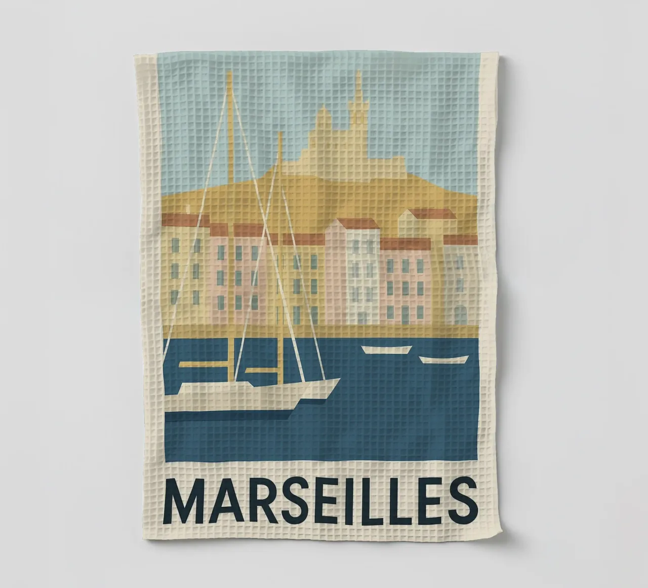 Marsiglia - I colori del sud all'orizzonte canovaccio da cucina da JETLAG | affiches voyage