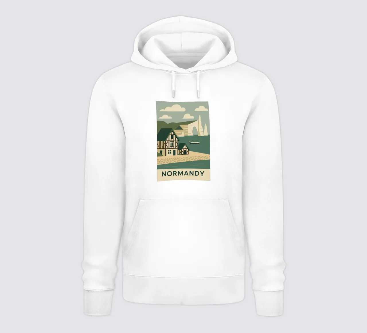 Normandia - Sulla scogliera, di fronte al mare felpa con cappuccio da JETLAG | affiches voyage