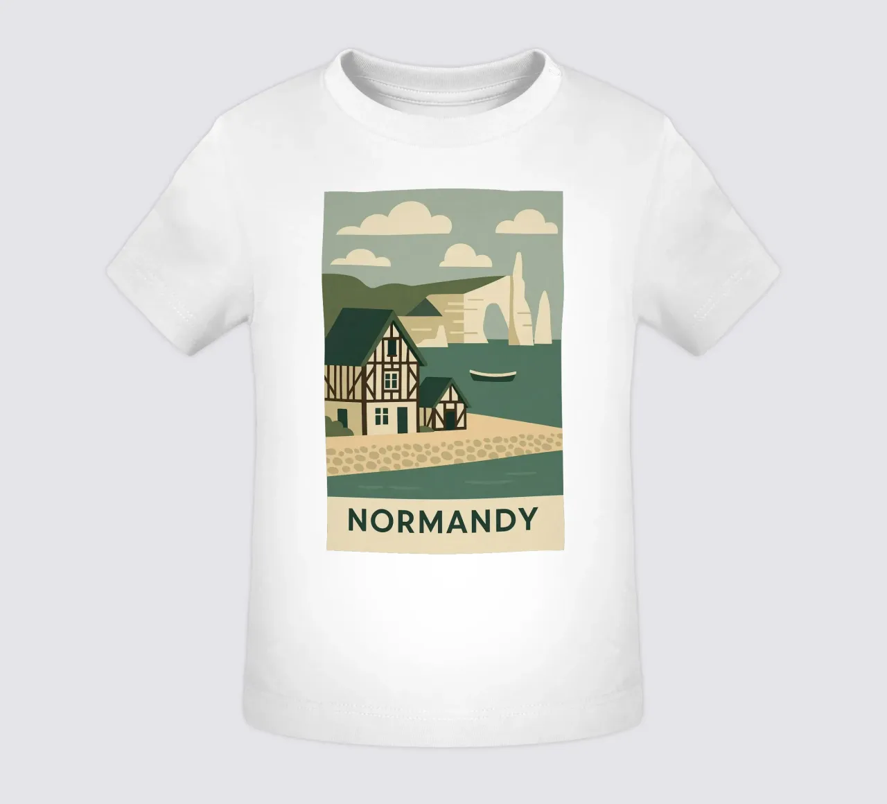 Normandy - An der Flanke der Klippen, mit Blick auf das Meer Baby T-Shirt von JETLAG | affiches voyage