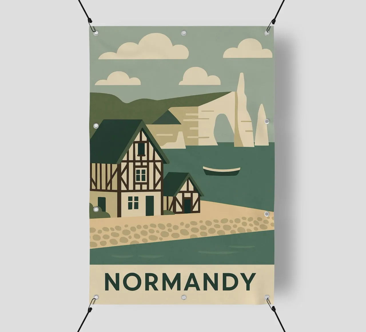 Normandia - Sulla scogliera, di fronte al mare telo in pvc da JETLAG | affiches voyage