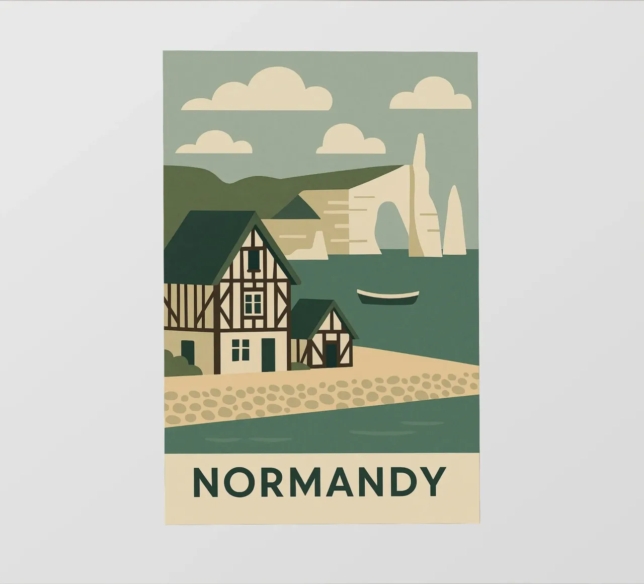 Normandia - Sulla scogliera, di fronte al mare telo in pvc da JETLAG | affiches voyage