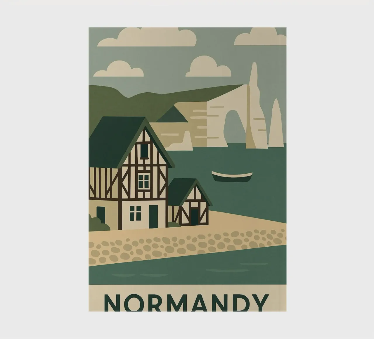 Normandy - On the cliffside, facing the sea notebook by JETLAG | affiches voyage