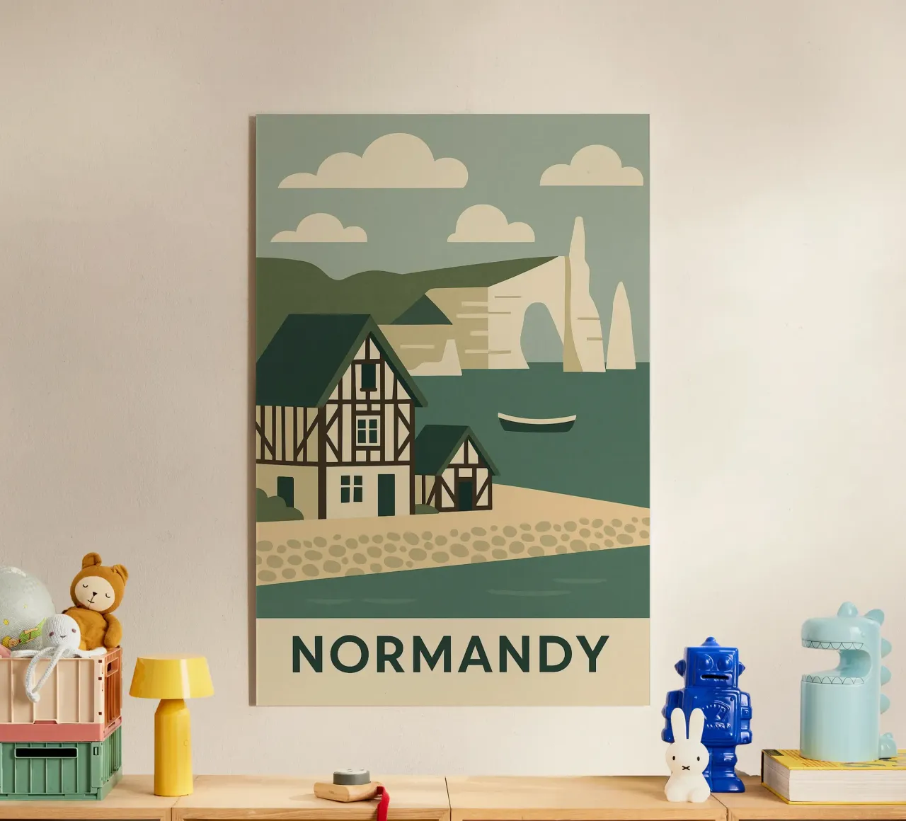 Normandy - An der Flanke der Klippen, mit Blick auf das Meer Acryl-Glas von JETLAG | affiches voyage