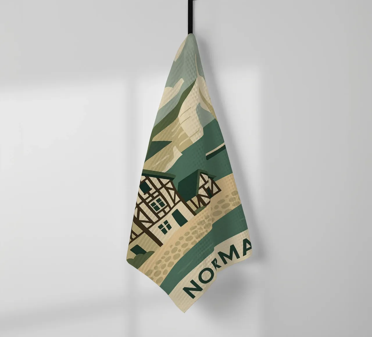 Normandy - An der Flanke der Klippen, mit Blick auf das Meer Geschirrtuch von JETLAG | affiches voyage
