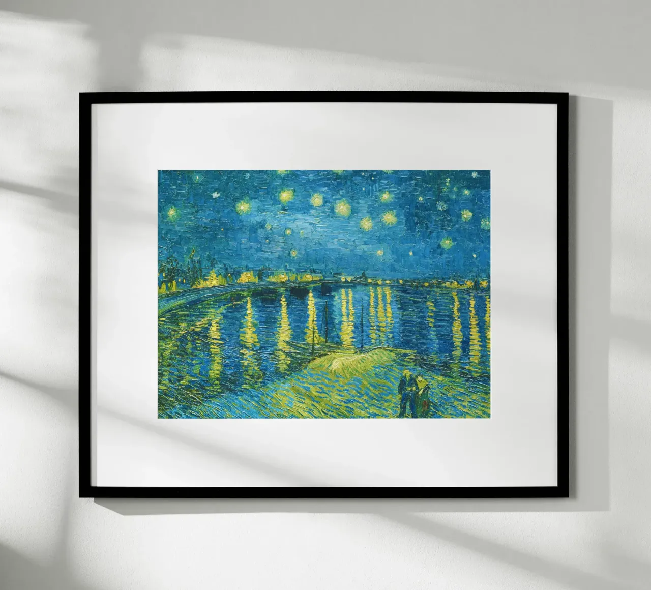 Notte stellata di Vincent van Gogh poster con telaio in alluminio da Venus Art