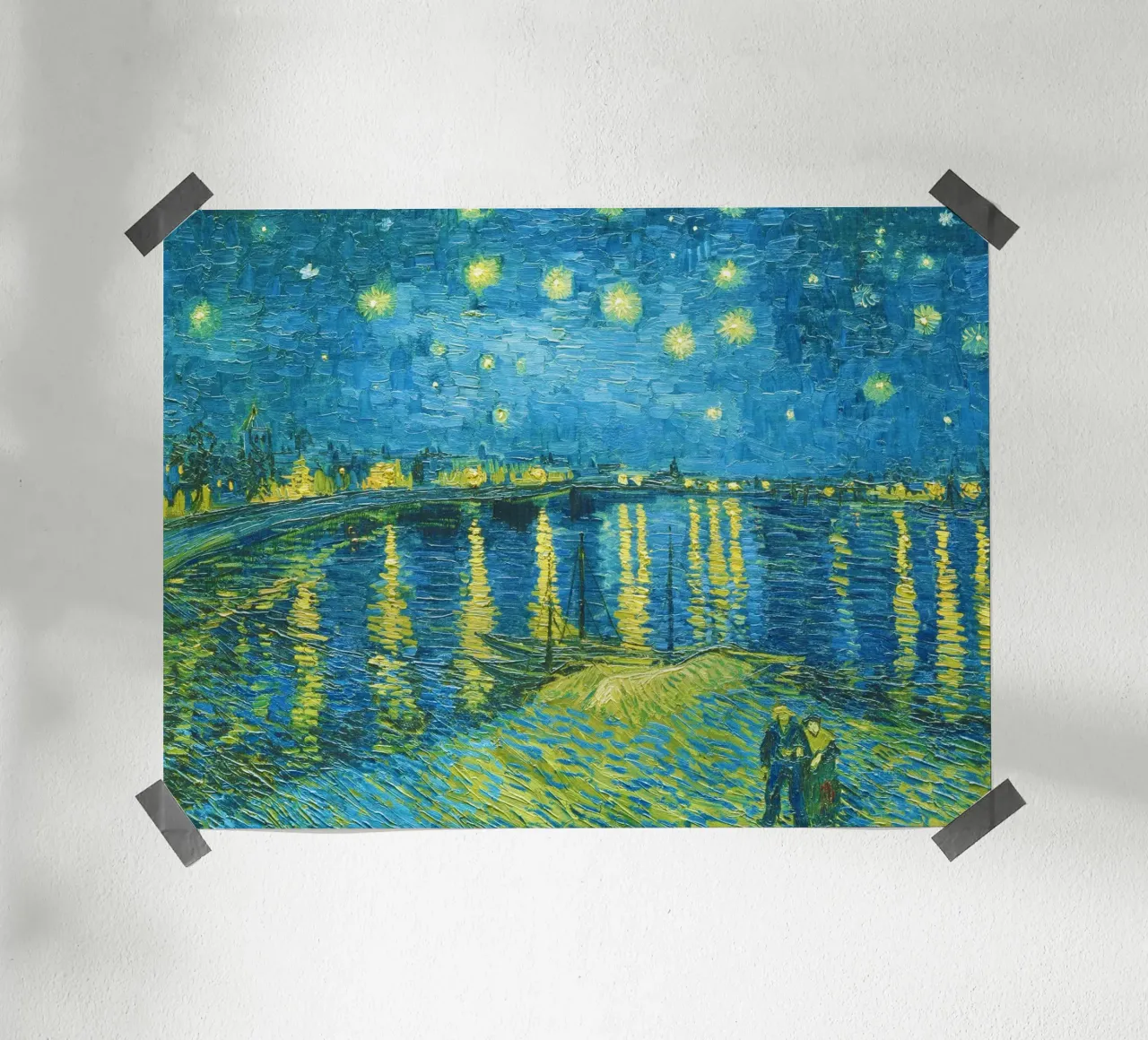 Notte stellata di Vincent van Gogh poster con telaio in alluminio da Venus Art