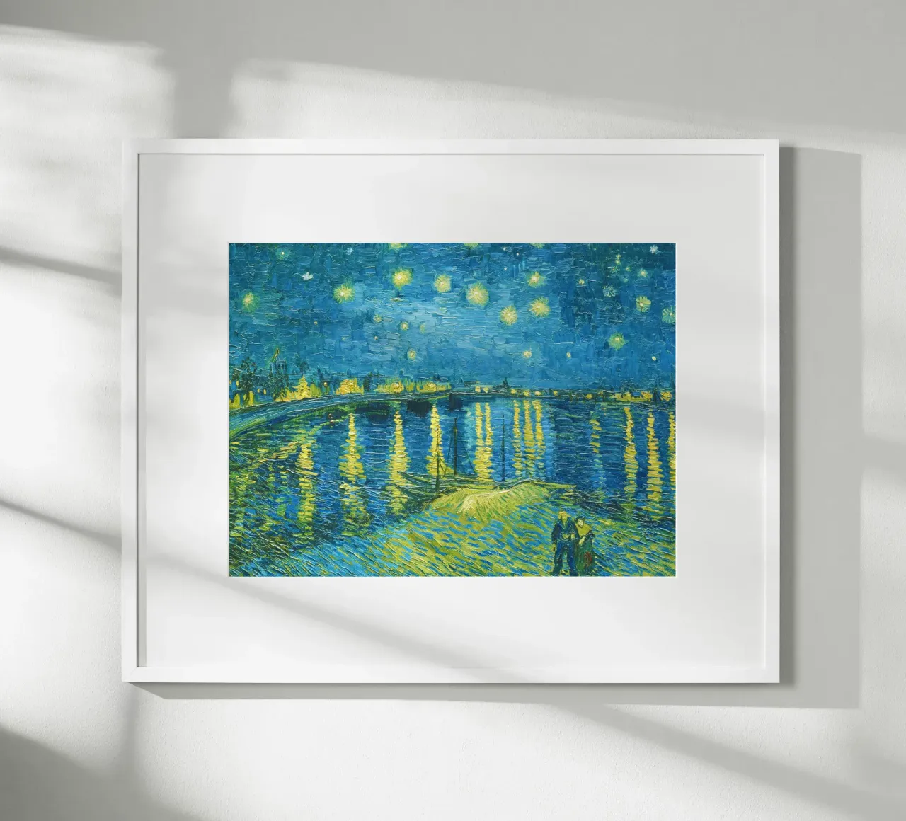 Notte stellata di Vincent van Gogh poster con telaio in alluminio da Venus Art