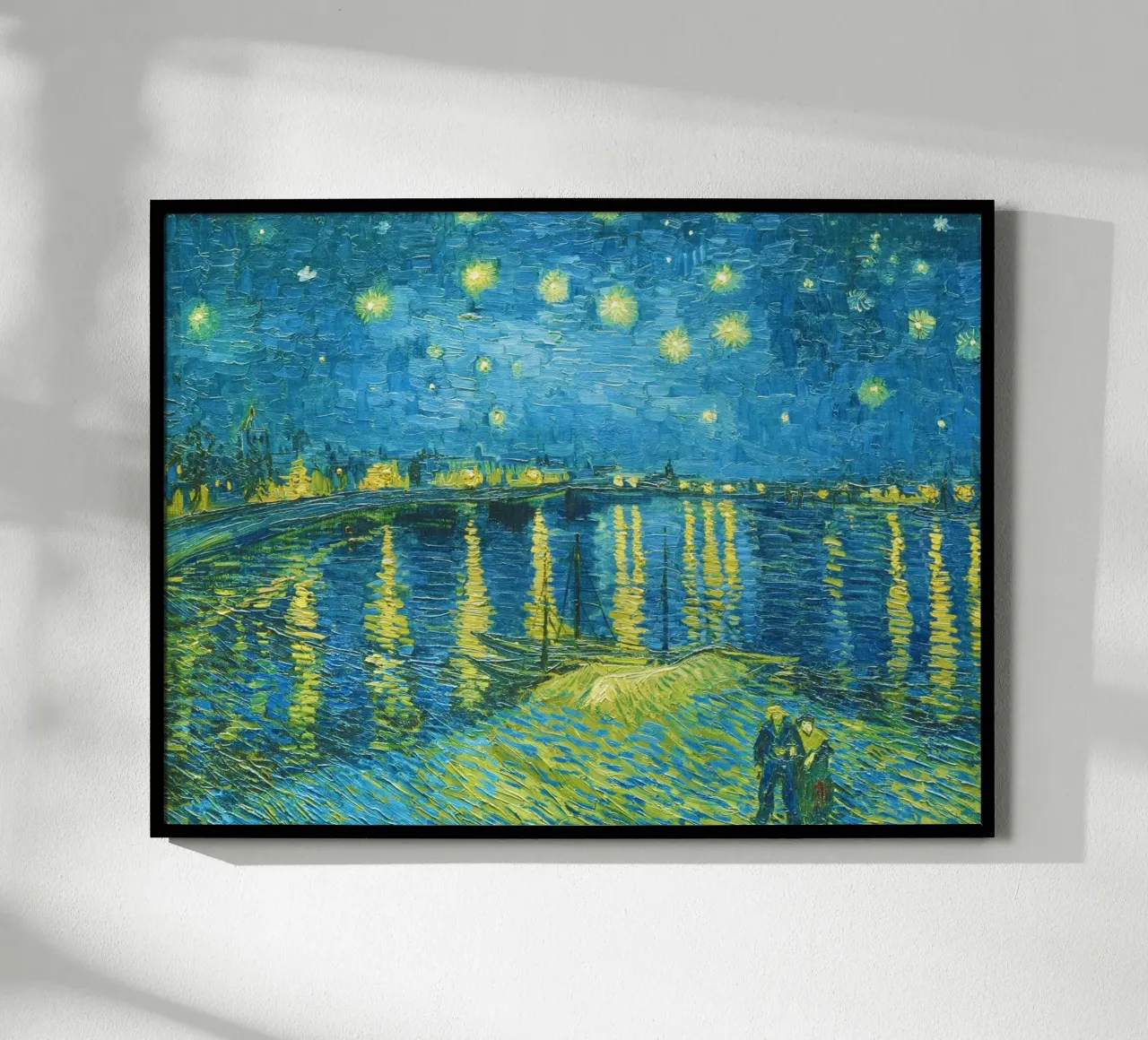 Notte stellata di Vincent van Gogh poster con telaio in alluminio da Venus Art