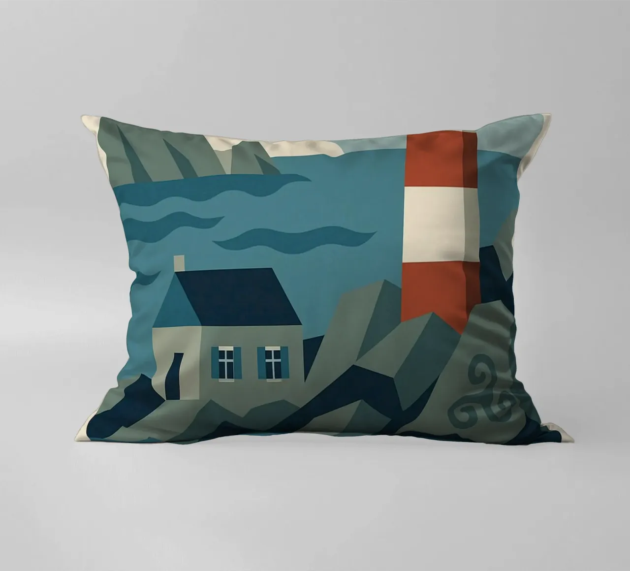 Brittany – Le vent, la mer, le granit cuscino da JETLAG | affiches voyage