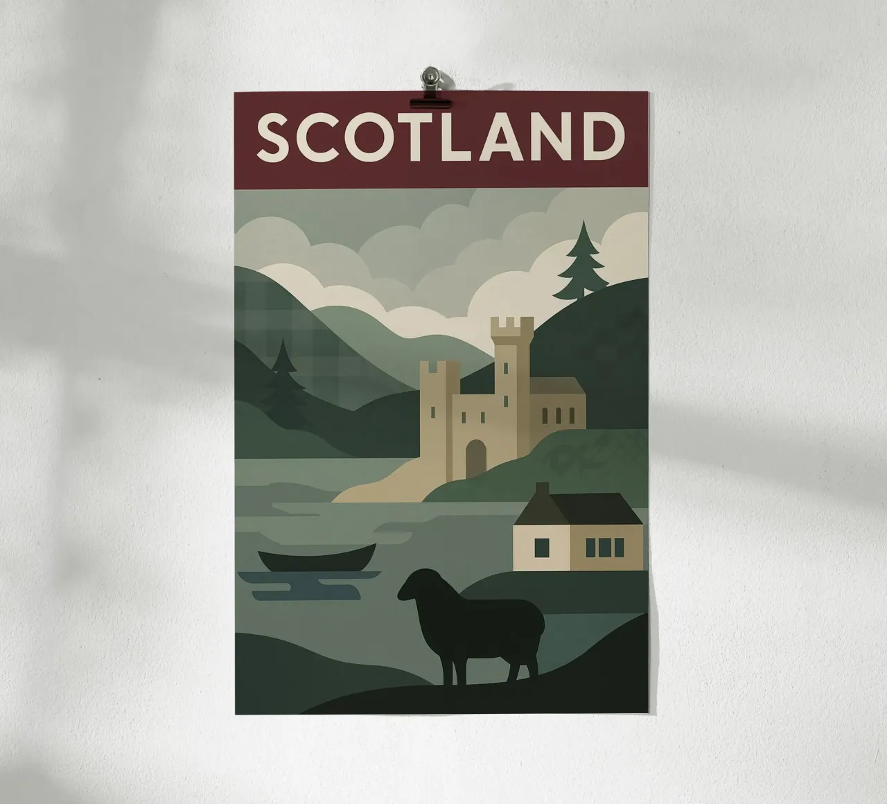 Escocia - La cruda llamada de las Highlands poster con marco de plástico de JETLAG | affiches voyage