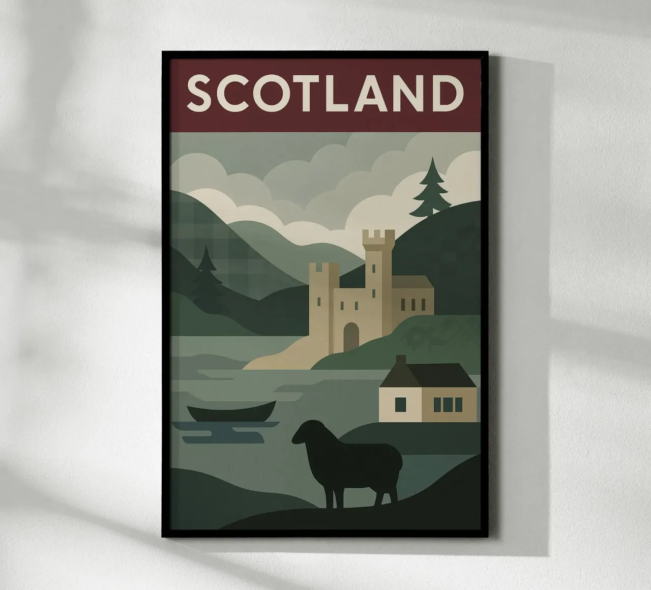 Escocia - La cruda llamada de las Highlands poster con marco de plástico de JETLAG | affiches voyage
