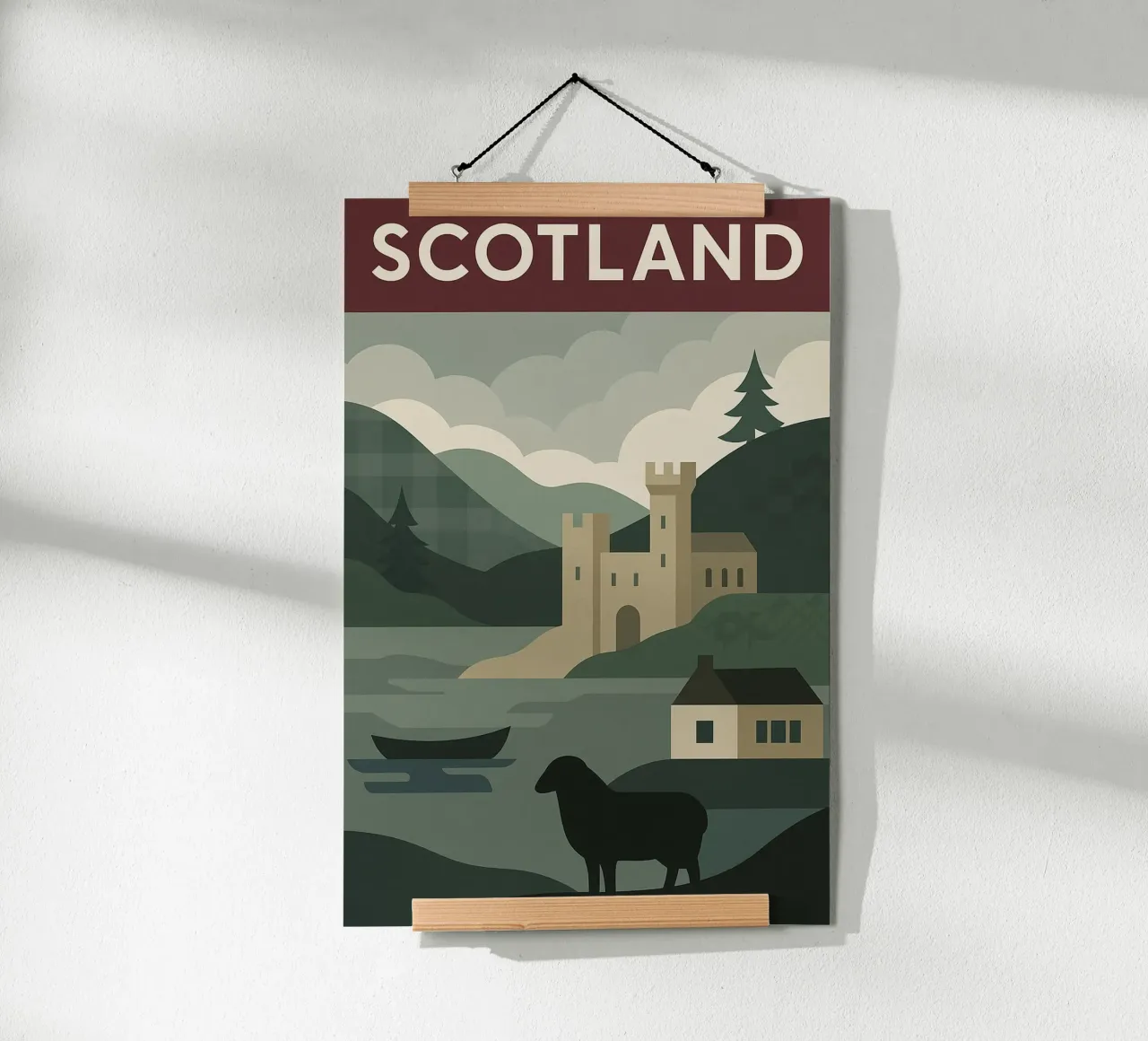 Escocia - La cruda llamada de las Highlands poster con marco de plástico de JETLAG | affiches voyage