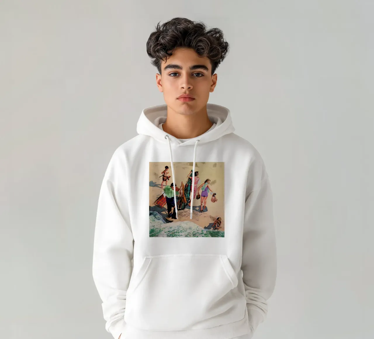 Family at the Seaside felpa con cappuccio da Hemingway Design