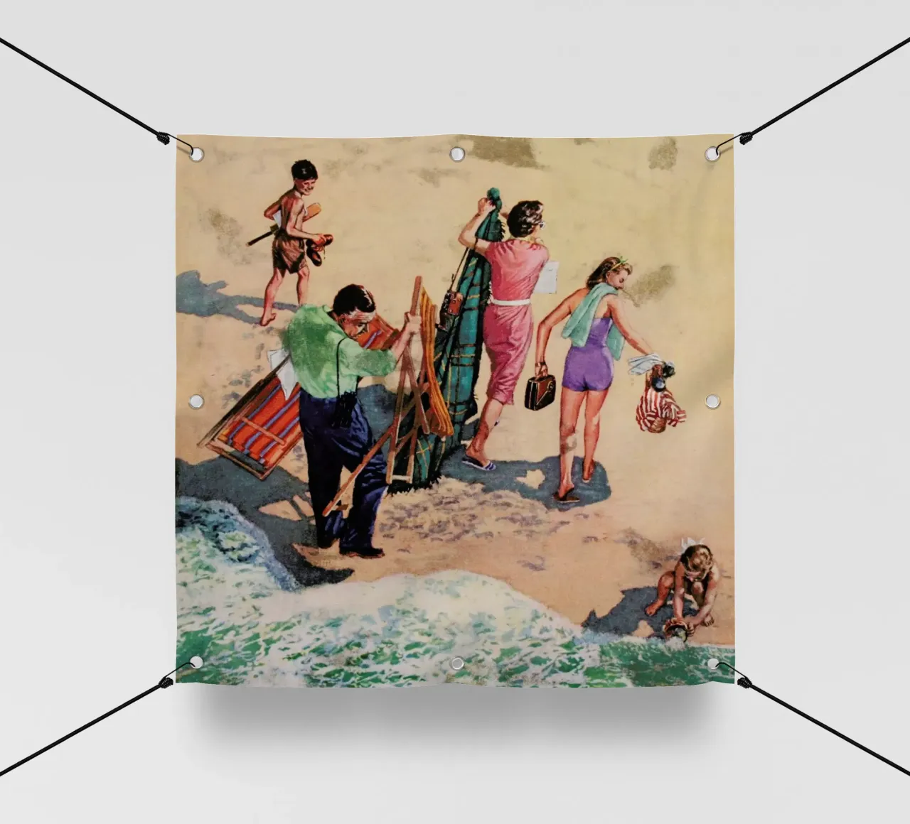 Family at the Seaside telo in pvc da Hemingway Design