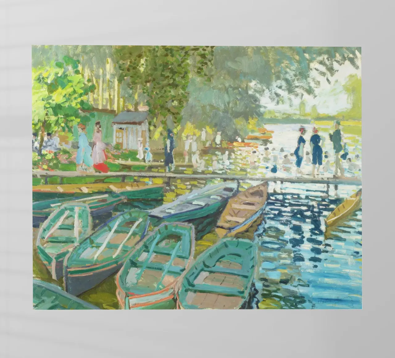 Bagnanti alla Grenouillère di Claude Monet pellicola backlit da Monet Art Prints