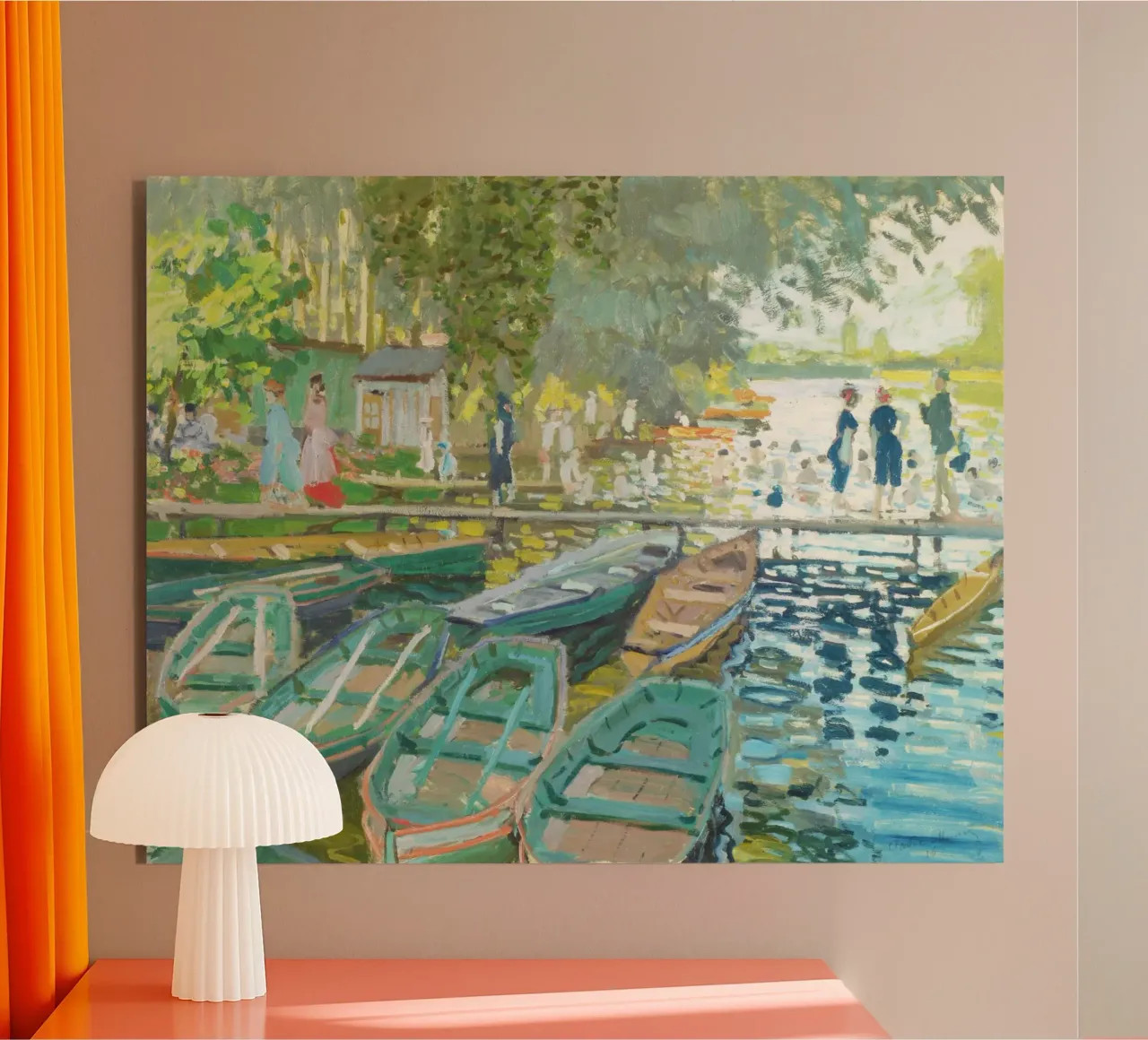 Bathers at La Grenouillère by Claude Monet alu-dibond by Monet Art Prints