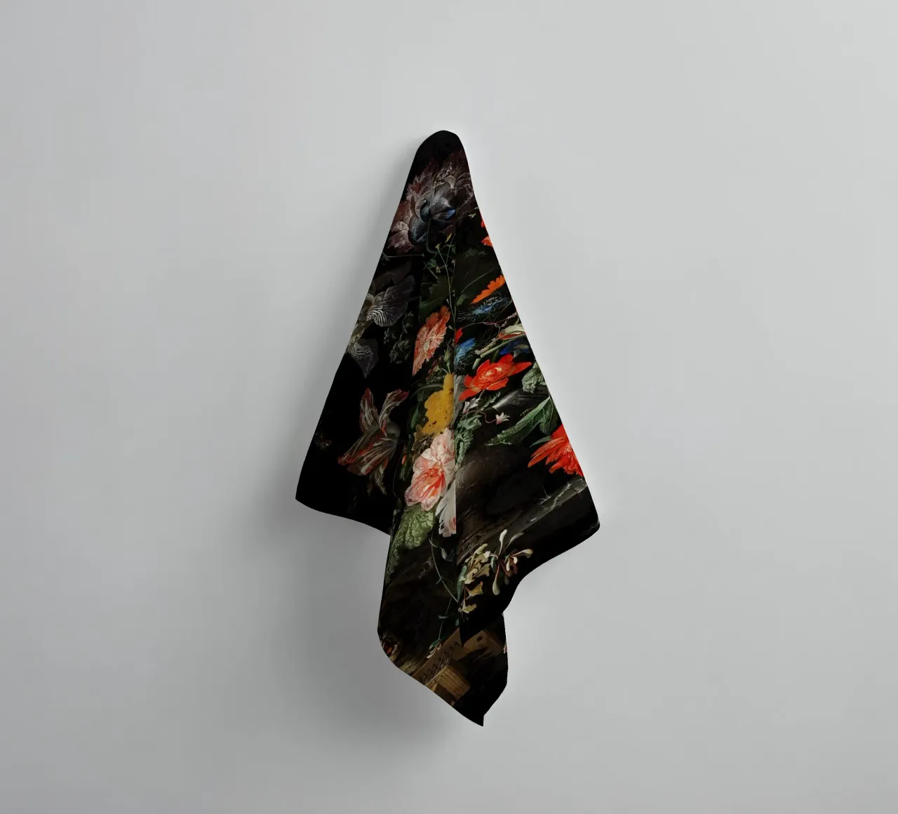 The Overturned Bouquet by Abraham Mignon (1660-1679 towel by Pretty Flowers Vintage Botanicals