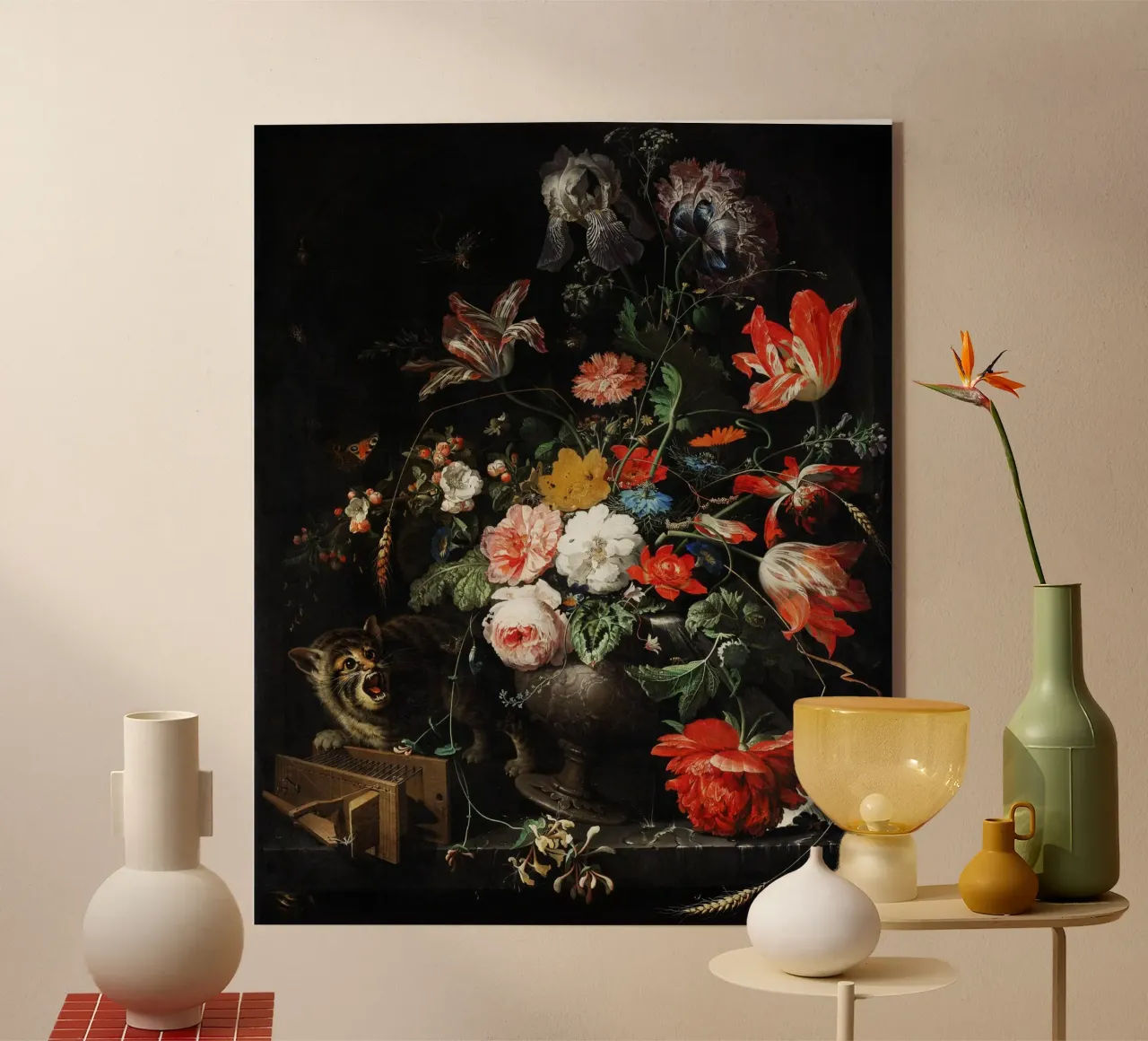 Der umgedrehte Blumenstrauß von Abraham Mignon (1660-1679) Acryl-Glas von Pretty Flowers Vintage Botanicals