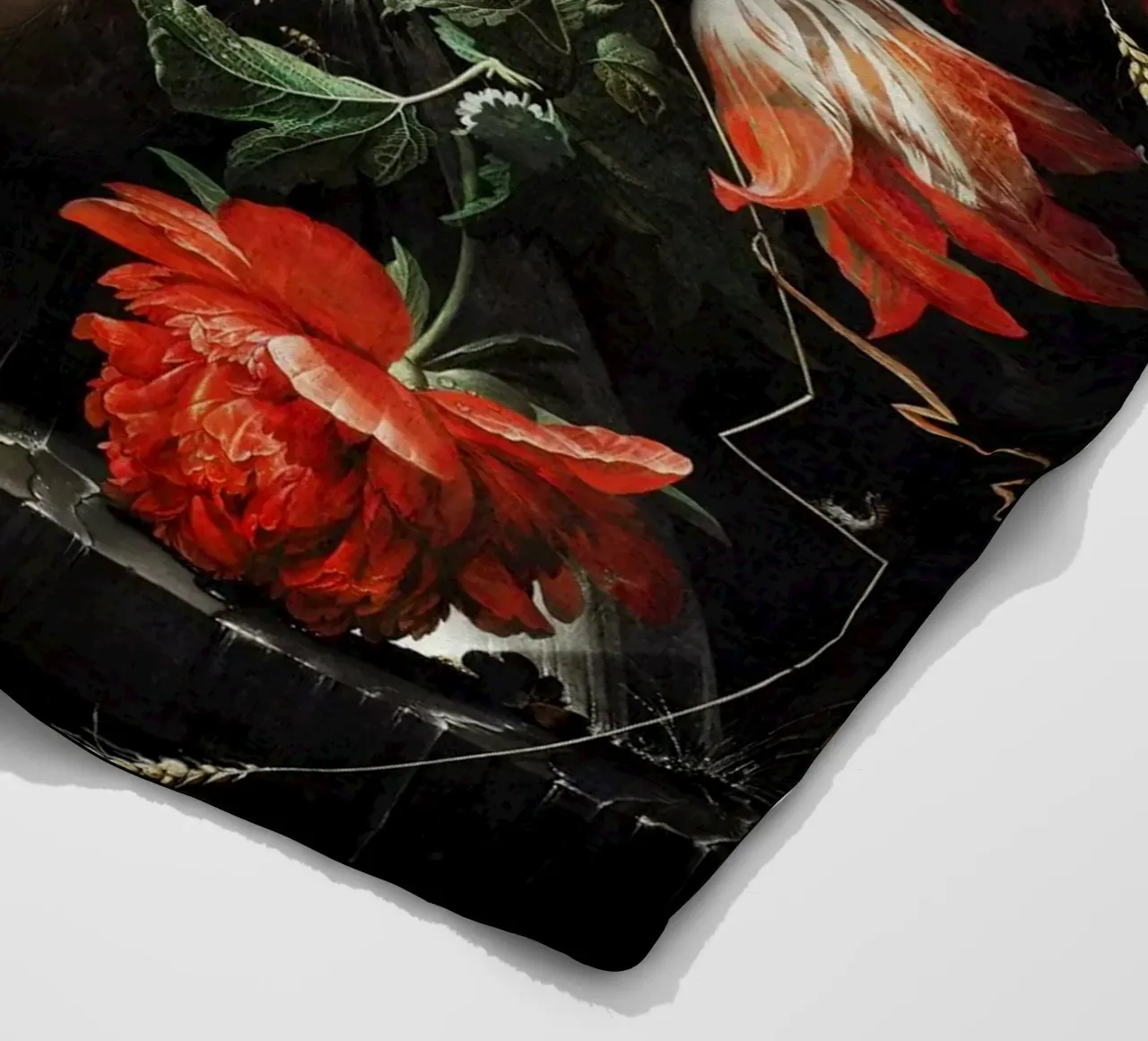 The Overturned Bouquet by Abraham Mignon (1660-1679 fleece blanket by Pretty Flowers Vintage Botanicals