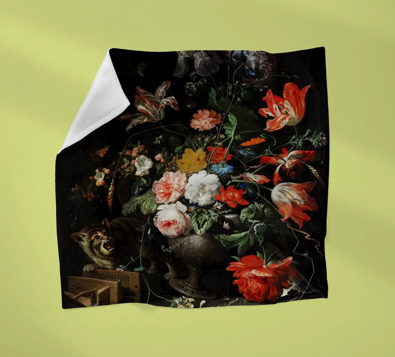 The Overturned Bouquet by Abraham Mignon (1660-1679 fleece blanket by Pretty Flowers Vintage Botanicals