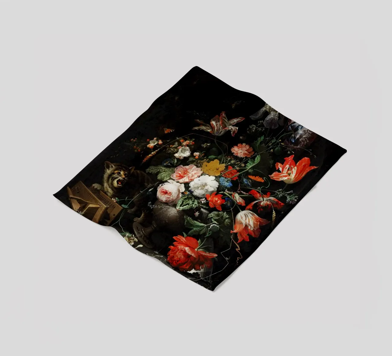 The Overturned Bouquet by Abraham Mignon (1660-1679 fleece blanket by Pretty Flowers Vintage Botanicals