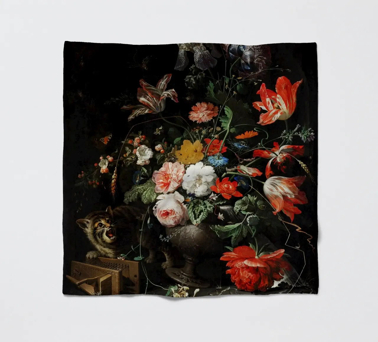 The Overturned Bouquet by Abraham Mignon (1660-1679 fleece blanket by Pretty Flowers Vintage Botanicals