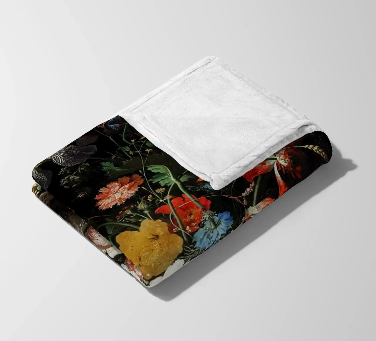 The Overturned Bouquet by Abraham Mignon (1660-1679 fleece blanket by Pretty Flowers Vintage Botanicals