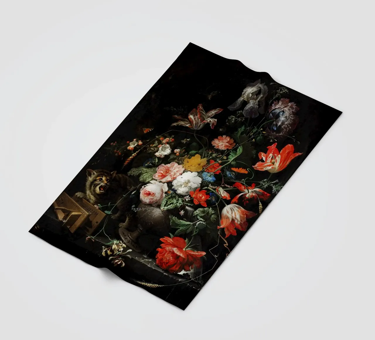 The Overturned Bouquet by Abraham Mignon (1660-1679 fleece blanket by Pretty Flowers Vintage Botanicals