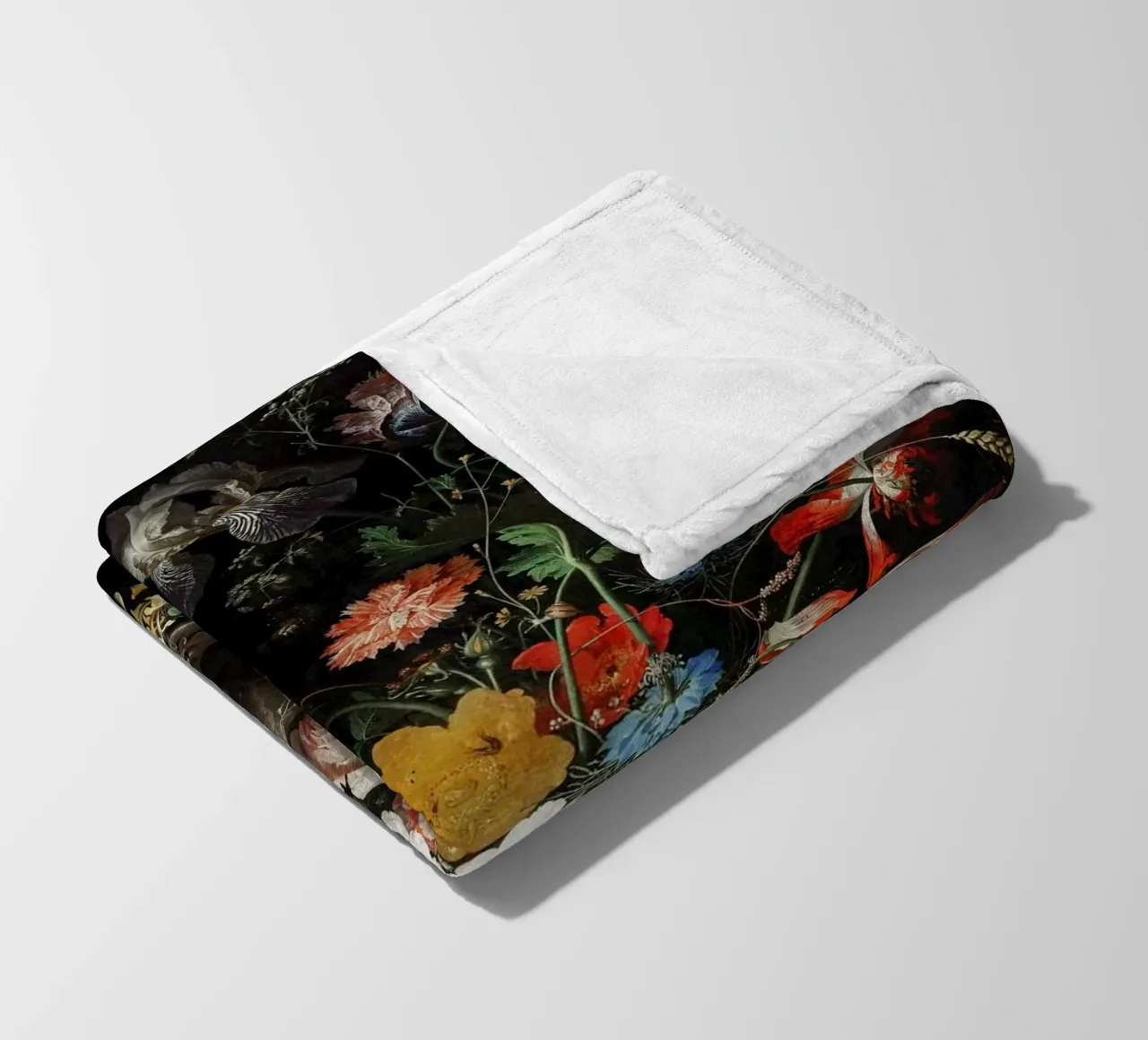 The Overturned Bouquet by Abraham Mignon (1660-1679 fleece blanket by Pretty Flowers Vintage Botanicals
