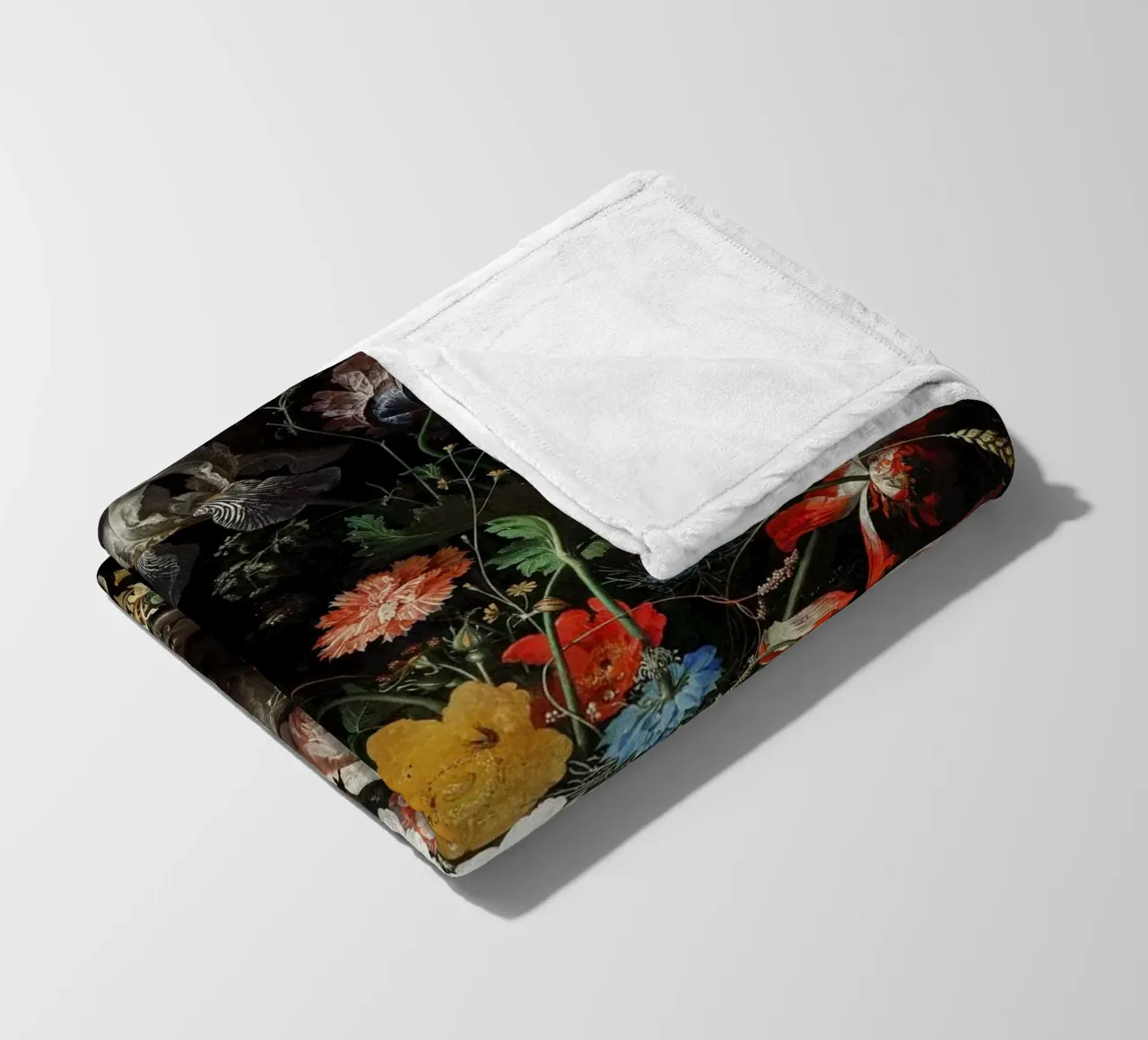 The Overturned Bouquet by Abraham Mignon (1660-1679 fleece blanket by Pretty Flowers Vintage Botanicals