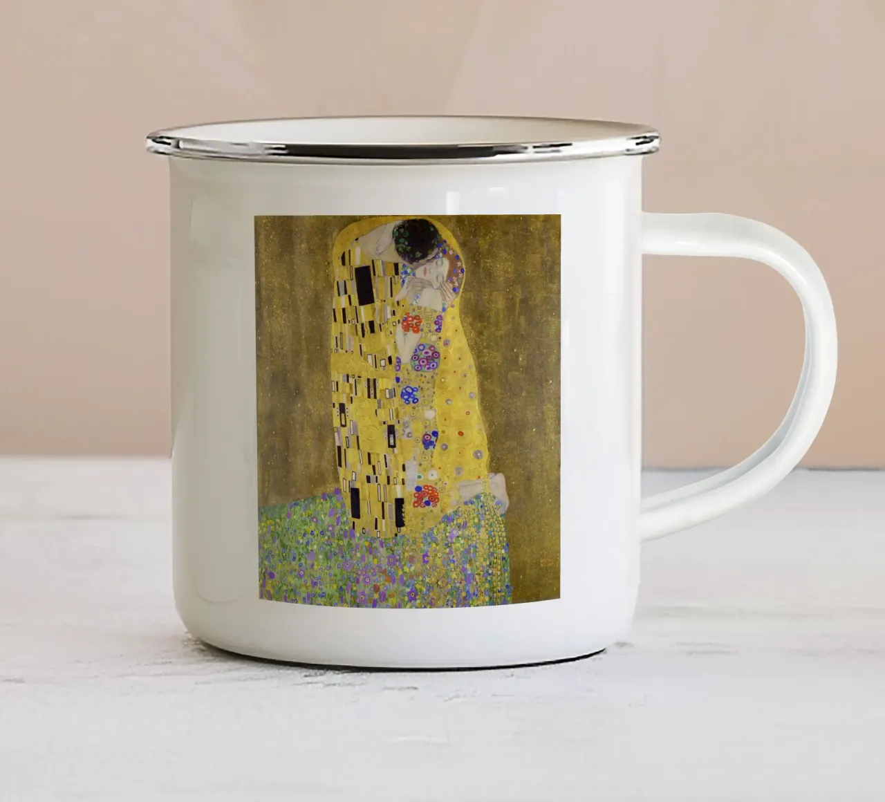 Il bacio di Gustav Klimt tazza in smalto da Art History