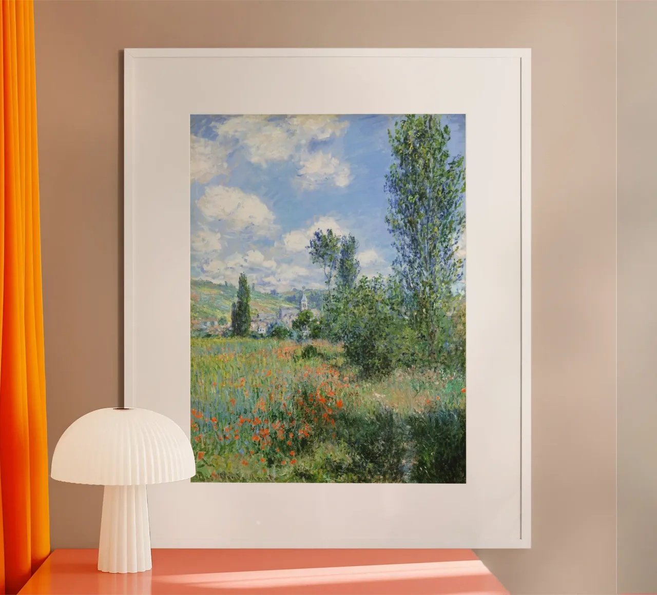Vue de Vétheuil par Claude Monet poster avec cadre en plastique de Art History